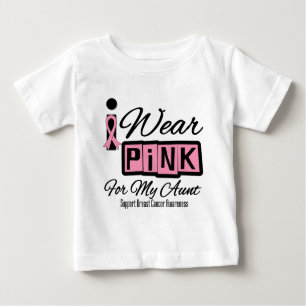 Ich trage rosa Brustkrebs-Tante (Retro) Baby T-shirt