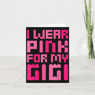 Ich trage Rosa für mein Gigi Block Gebäude Boys Br Karte