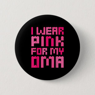 Ich trage Rosa für mein Oma Block Gebäude Boys Kid Button