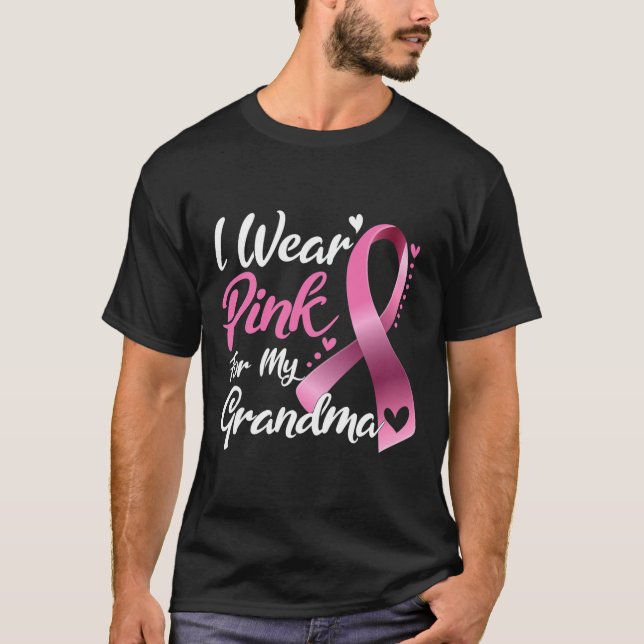 Ich trage Rosa für mein Oma-Brustkrebs-Bewusstsein T-Shirt (Vorderseite)