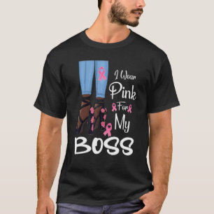 Ich trage Rosa für meine Boss Ribbon Melanin Schwa T-Shirt