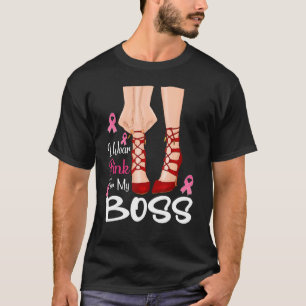 Ich trage Rosa für meine Boss Ribbon Melanin Schwa T-Shirt