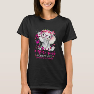 Ich trage Rosa für meine Ehefrau Elefanten Brustk T-Shirt