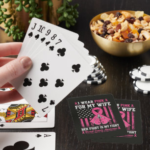 Ich trage Rosa für meine Frau Ihr Kampf ist mein K Spielkarten
