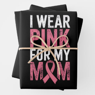 Ich trage Rosa für meine Mama Brustkrebs-Bewusstse Geschenkpapier Set
