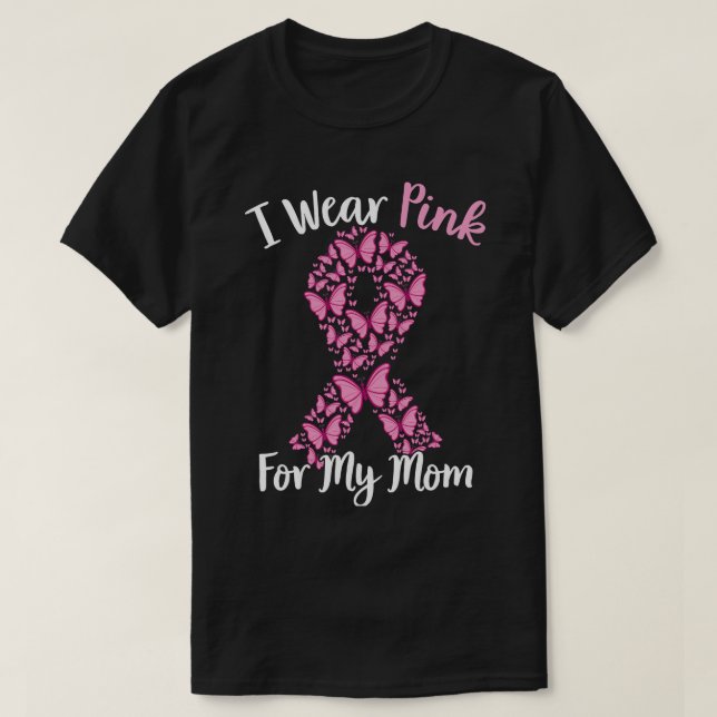 Ich trage Rosa für meine Mama Brustkrebs Bewusstse T-Shirt (Design vorne)