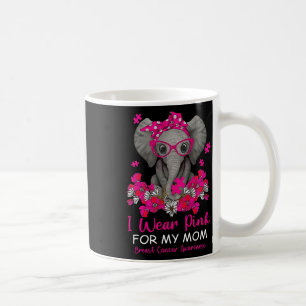 Ich trage Rosa für meine Mama Elefanten Brustkrebs Kaffeetasse