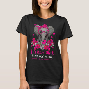 Ich trage Rosa für meine Mama Elefanten Brustkrebs T-Shirt