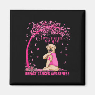 Ich trage Rosa für meine Mama Labrador Hunde Brust Magnet