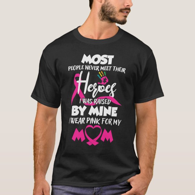Ich trage Rosa für meine Mama, mein Hero-Brustkreb T-Shirt (Vorderseite)