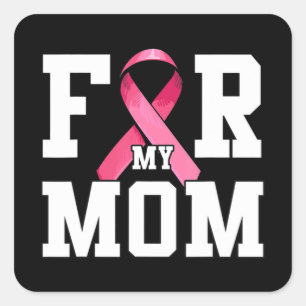 Ich trage Rosa für meine Mama rosa Ribbon Brustkre Quadratischer Aufkleber