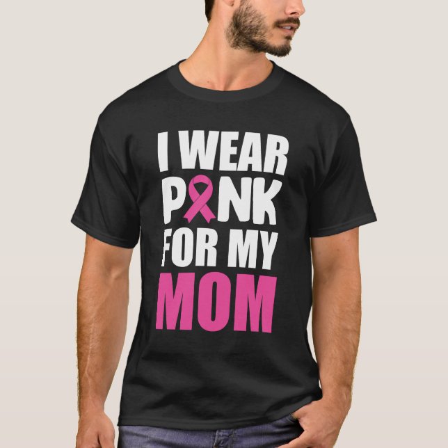 Ich trage rosa für meine Mama rosa Ribbon Brustkre T-Shirt (Vorderseite)