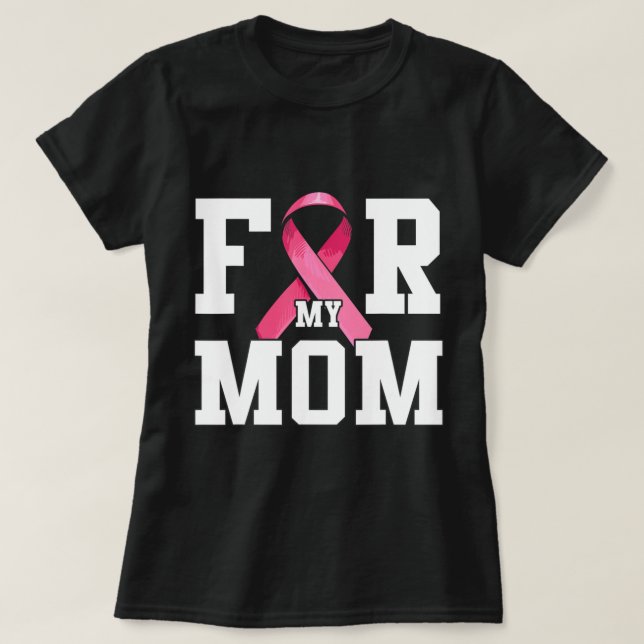 Ich trage Rosa für meine Mama rosa Ribbon Brustkre T-Shirt (Design vorne)