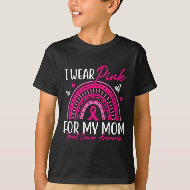 Ich trage Rosa für meine Mama rosa Ribbon Brustkre T-Shirt (Vorderseite)