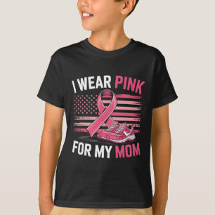 Ich trage Rosa für meine Mama Sneakers Usa Flag Ki T-Shirt
