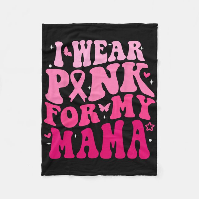 Ich trage Rosa für meine Mama Support Squads Breas Fleecedecke (Vorderseite)