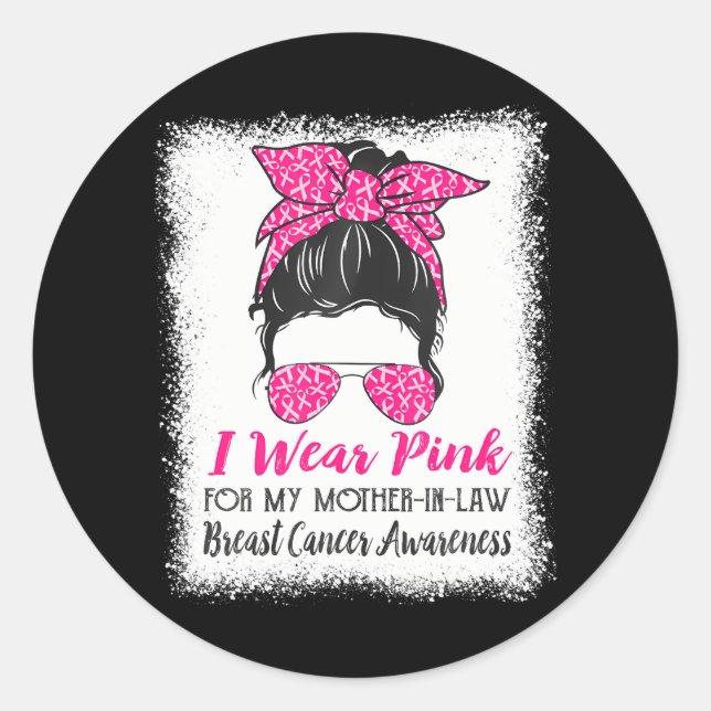 Ich trage Rosa für meine Mutter Im Gesetz die unhe Runder Aufkleber (Vorderseite)