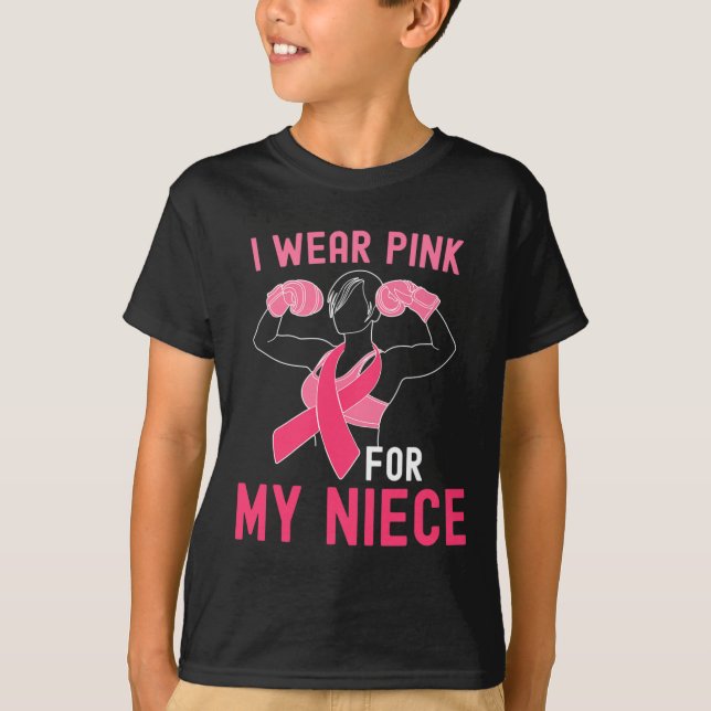 Ich trage Rosa für meine Nichte - Unterstützung vo T-Shirt (Vorderseite)