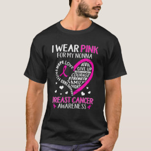 Ich trage Rosa für meine Nonna Herz Faith Hope Lie T-Shirt