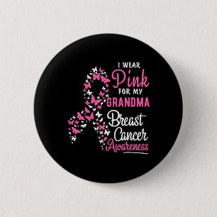 Ich trage Rosa für meine Oma Brustkrebs Enkeltocht Button