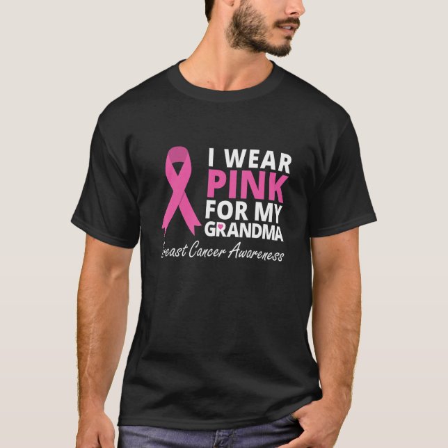 Ich trage Rosa für meine Oma-Ribbon-Liebe T-Shirt (Vorderseite)