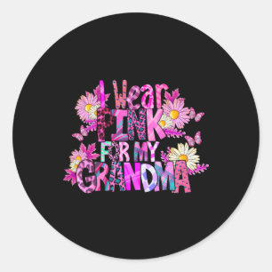 Ich trage Rosa für meine Oma Runder Aufkleber