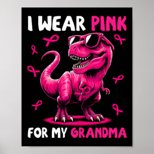 Ich trage Rosa für meine Oma T-rex Dinosaurier Bru Poster
