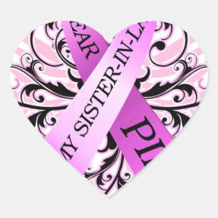 Ich trage Rosa für meine Schwägerin .png Herz-Aufkleber
