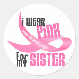 Ich trage Rosa für meine Schwester 33 Runder Aufkleber