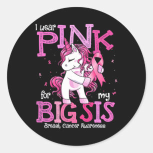 Ich trage Rosa für meine Schwester Shirt Brustkreb Runder Aufkleber