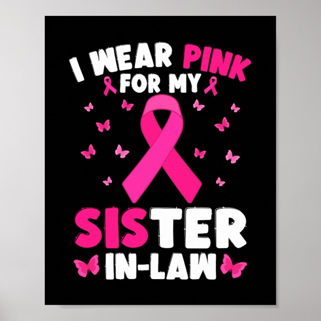 Ich trage Rosa für meine Schwiegermutter Poster (Vorne)
