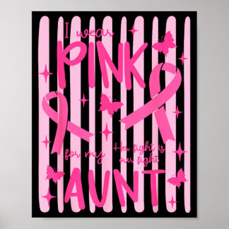 Ich trage Rosa für meine Tante Pink Ribbon Poster