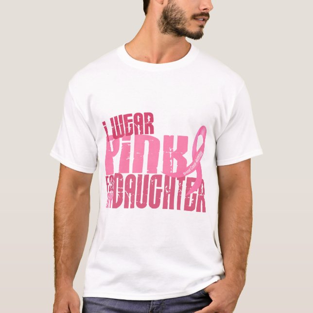 Ich trage Rosa für meinen Brustkrebs der T-Shirt (Vorderseite)