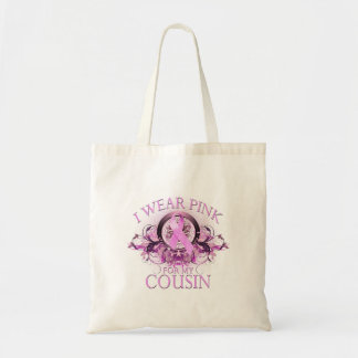 Ich trage Rosa für meinen Cousin (mit Blumen) Tragetasche