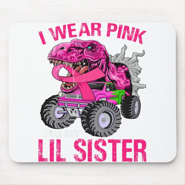 Ich trage Rosa für meinen kleinen Brustkrebs Mousepad (Vorne)