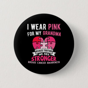 Ich trage Rosa für meinen Oma-Elefanten-Brustkrebs Button