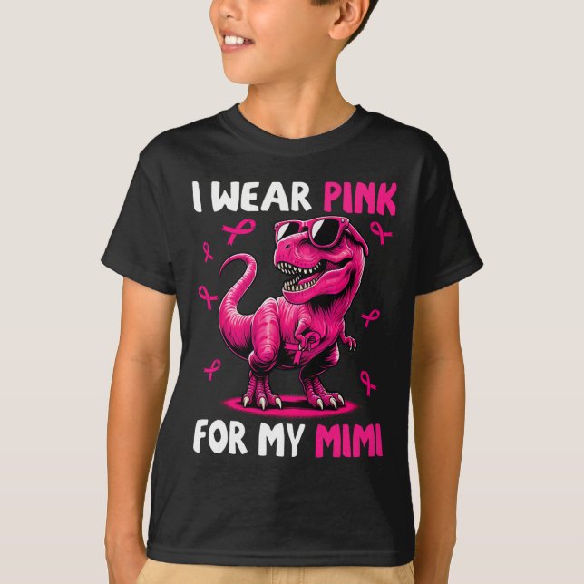 Ich trage Rosa für meinen T-rex Dinosaurier Brustk T-Shirt (Vorderseite)