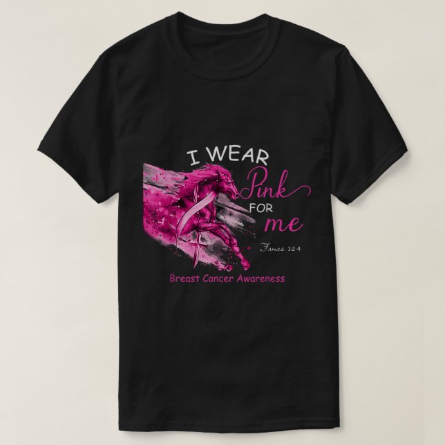 Ich trage Rosa für mich, das Brustkrebsbewusstsein T-Shirt (Design vorne)
