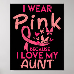 Ich trage Rosa I Liebe meine Tante Brustkrebs Bewu Poster