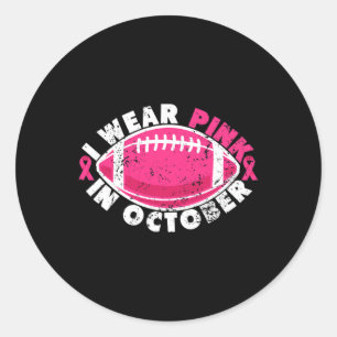 Ich trage Rosa im Oktober Breastkrebs vor dem Krie Runder Aufkleber