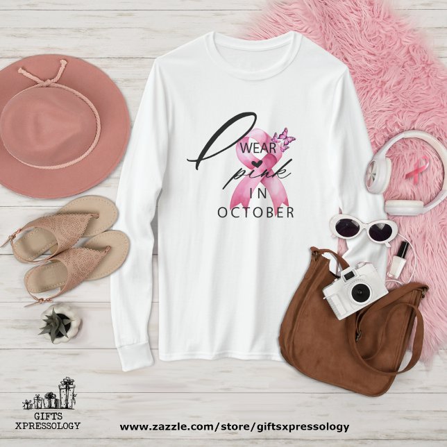 Ich trage Rosa im Oktober Brustkrebs-Bewusstsein T-Shirt (Von Creator hochgeladen)