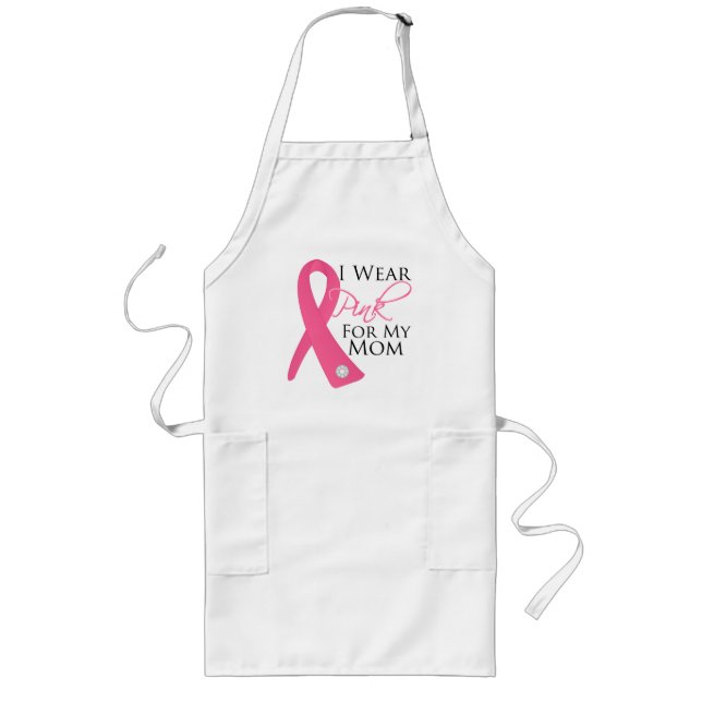 Ich trage rosa Mama Brustkrebs Lange Schürze (Vorne)