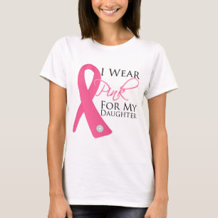 Ich trage rosa Tochter-Brustkrebs T-Shirt