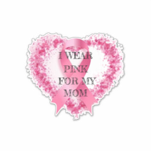 Ich trage Rosa, um das Bewusstsein für Brustkrebs  Aufkleber