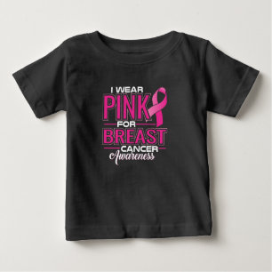 Ich trage Rosa wegen Brustkrebs Baby T-shirt