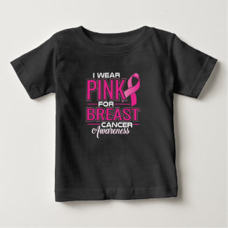 Ich trage Rosa wegen Brustkrebs Baby T-shirt
