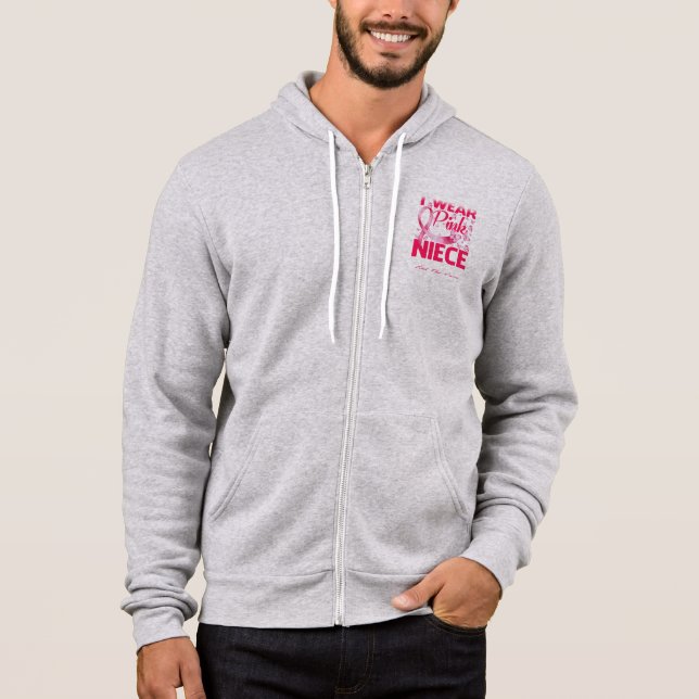 Ich trage Rosa wegen meiner Brustkrebserkrankung Hoodie (Vorderseite)