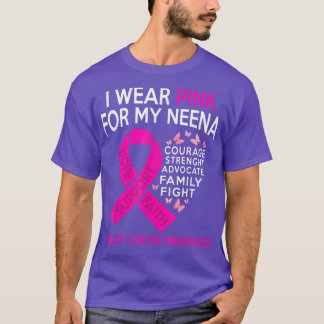 Ich trage Rosa wegen meiner Nena-Brustkrebs-Bewuss T-Shirt
