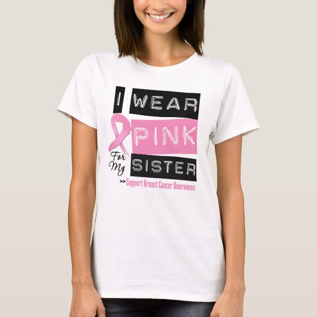 Ich trage Rosa wegen meines Brustkrebses. T-Shirt (Vorderseite)