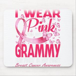 Ich trage Rosa wegen meines grauen Brustkrebs Mousepad